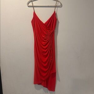 Laundry By Shelli Segal Vibrant Red Asymmetrical Dress